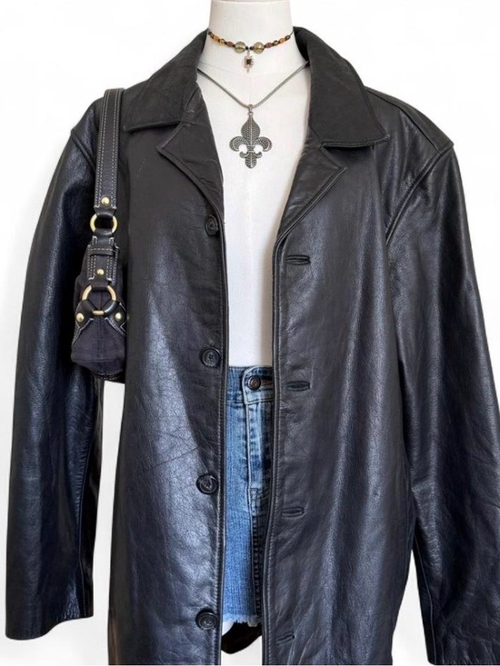 Merona Jackets & Blazers - Merona Black Leather Trench Coat